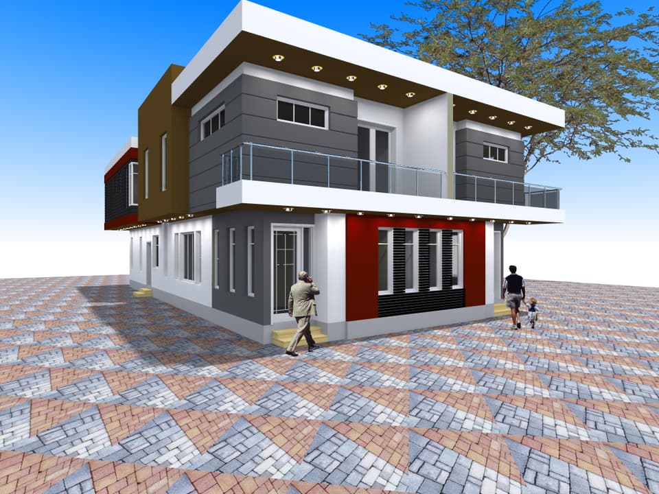 Architectural visualisation of Caneville Estate, Mende Maryland, Lagos